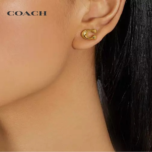 Coach Signature Stud “C”  Earrings - Picture 5 of 5
